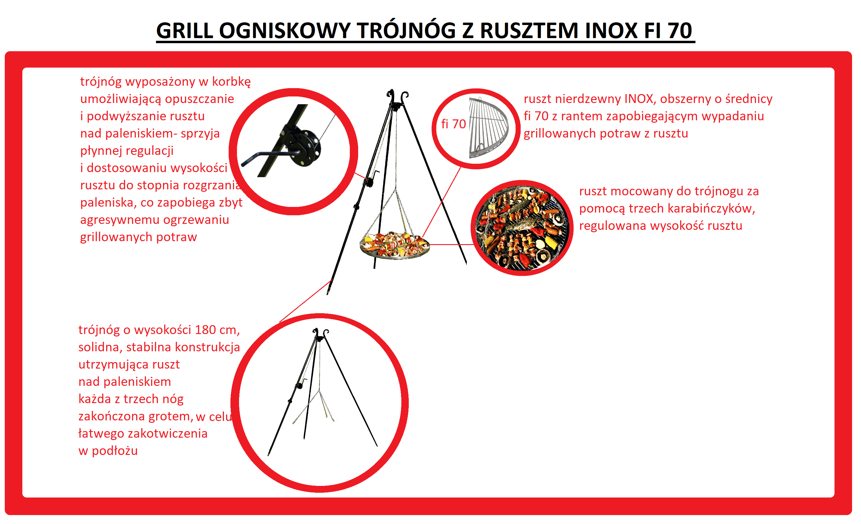 GRILL TRÓJNÓG INOX 70 - obrazek 11