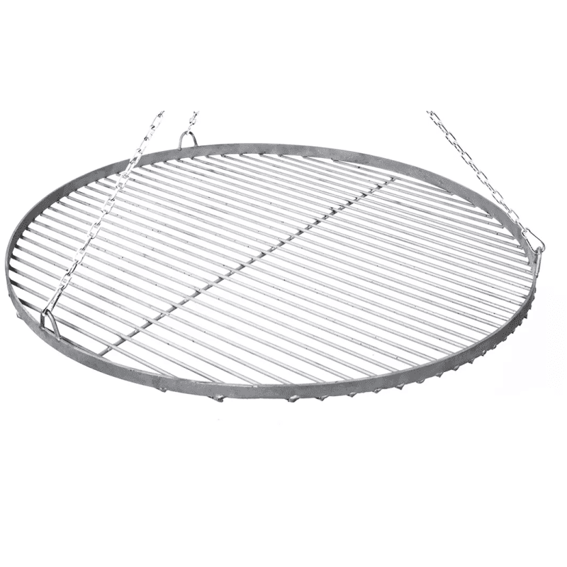 ruszt nierdzewny grillowy o średnicy fi 70 z rantem zapobiegającym wypadaniu żywności grillowanej z rusztu